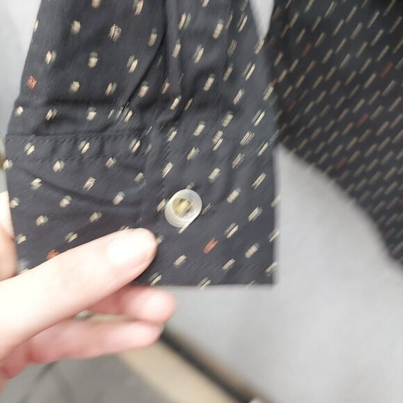 Kenneth Cole Black Long Sleeve Collared Slim Fit Dress Shirt Size 14/16 - Picture 5 of 8